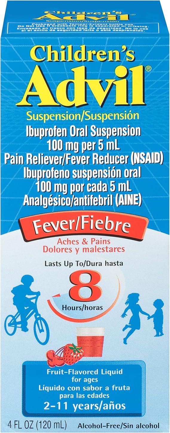 Children's Advil Pain Reliever and Fever Reducer, Children's Ibuprofen for Pain Relief, Liquid Ibuprofen for Children, Fruit - 4 Fl Oz