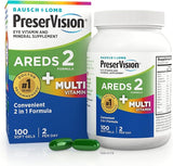 PreserVision AREDS 2 + Multivitamin 2-in-1 Eye Contains Vitamin C D E & Zinc Softgels   aging May Vary, 100 Count