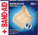 Band-Aid Brand Water Block Flex Large Adhesive Pads, 100% Waterproof Bandage Pads for First-Aid Wound Care of Minor Cuts, Scrapes & Wounds, Ultra-Flexible Design, Sterile, Large, 6 ct
