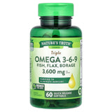 Nature's Truth, Triple Omega 3-6-9, Fish, Flax, Borage, 60 Quick Release Softgels