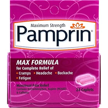 Pamprin Max Menstrual Pain Relief, Maximum Strength, Caplets, 24 ct.
