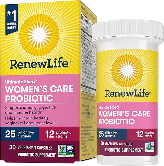 Renew Life Women? Probiotic - Ultimate Flora Probiotic Women's Care, Shelf Stable Probiotic Supplement - 25 Billion - 30 Vegetable Capsules