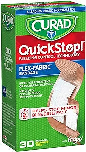 Curad Quickstop Flex Fabric Bandages, Assorted, 30/box
