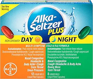 Alka- Seltzer Plus Day/Night Cold and Flu Combo Liquid Gels, 20 Count