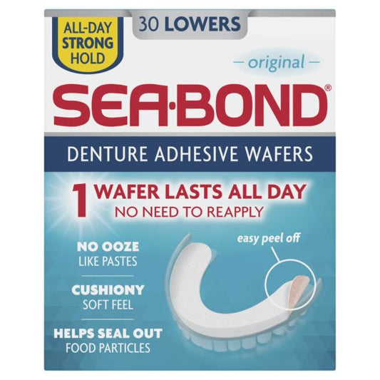 Sea Bond Denture Adhesive Wafers Original Lowers 30   