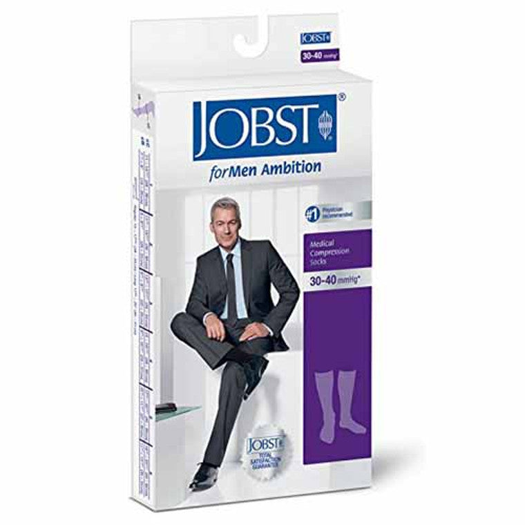 Jobst For Men Ambition 30-40 Mmhg Knee High Black Size 3 Reg - 1 Pair