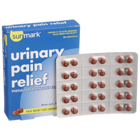 Urinary Pain Relief sunmark? 95 mg Strength Phenazopyridine HCL Tablet 30 per Box
