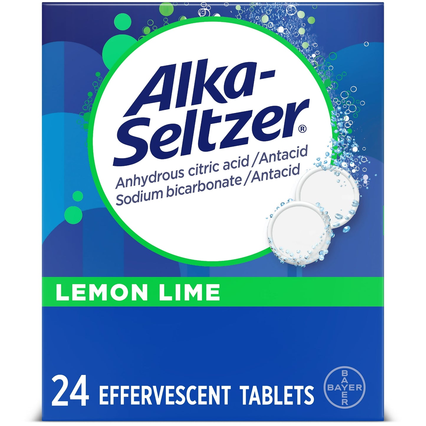 Alka-Seltzer Lemon Lime Effervescent Tablets 24ct