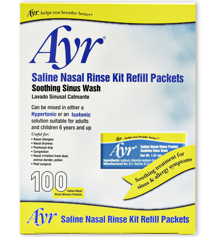 Ayr Saline Nasal Rinse Kit Refills 100