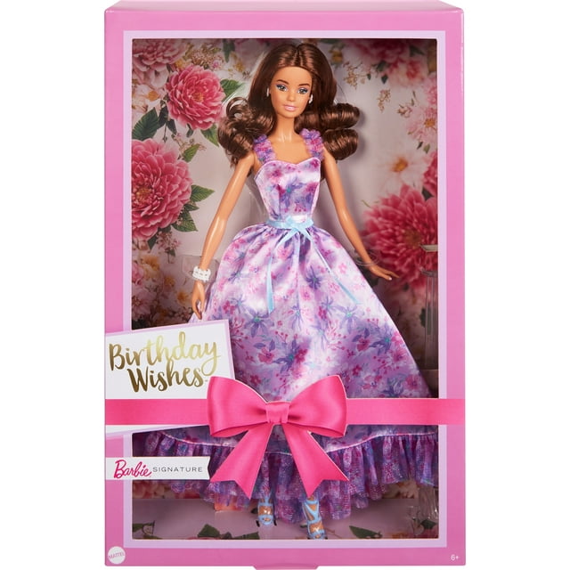 Barbie Signature Birthday Wishes Collectible Doll in Lilac Dress with Giftable Packaging