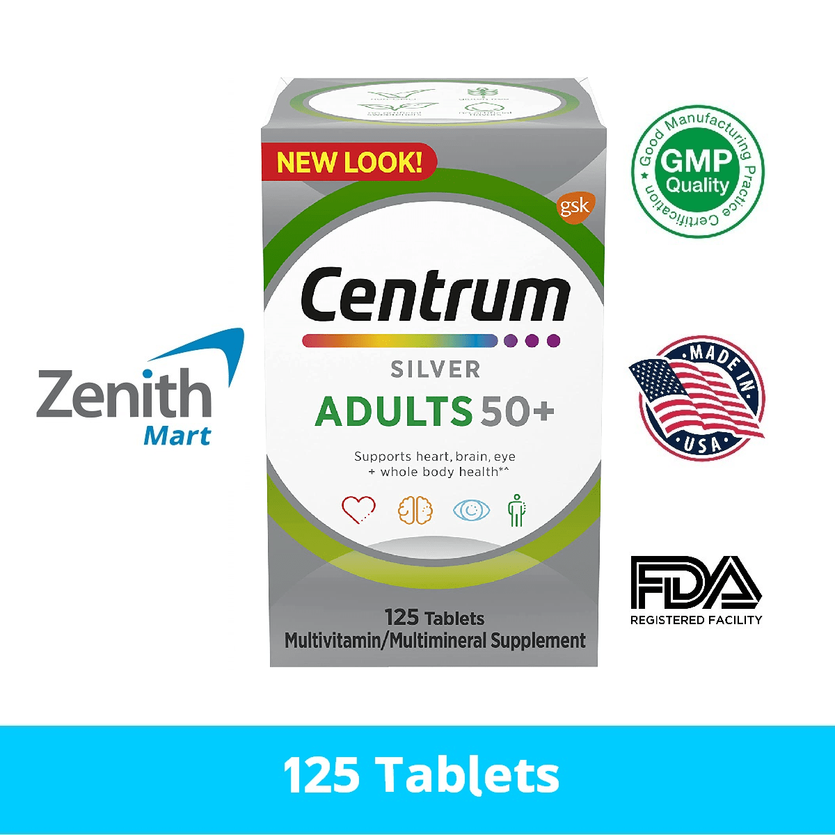 Centrum Silver Adults 50+ Multivitamin -125 Tablets