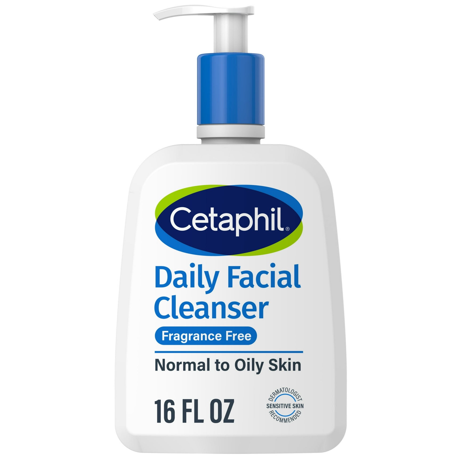 Cetaphil Daily Facial Cleanser for Sensitive, Combination to Oily Skin, 16 oz