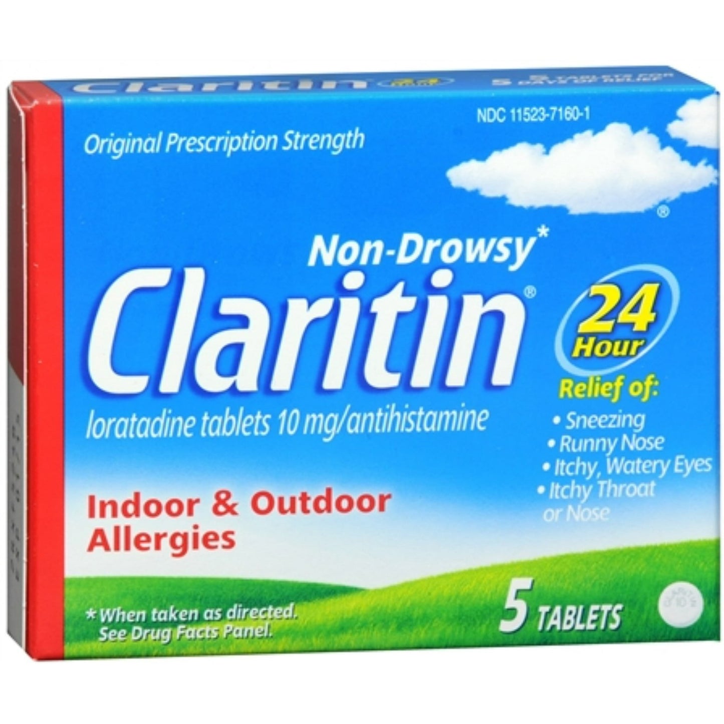 Claritin 24 Hour Allergy Medicine, Antihistamine Tablets, 10 mg, 5 Ct