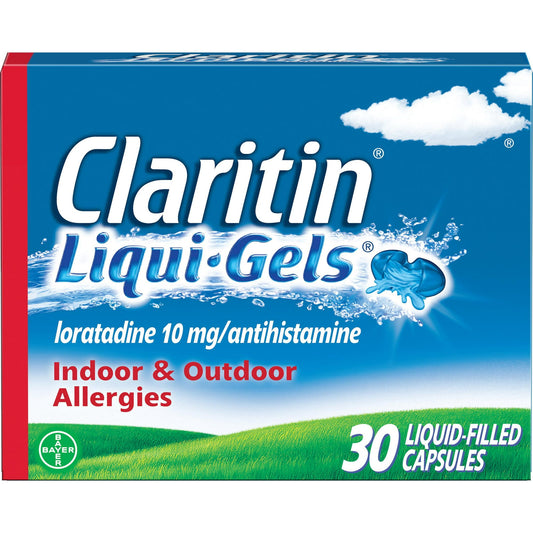 Claritin Liqui-Gels 24 Hour Allergy Relief, Non-Drowsy Allergy Medicine, Loratadine Antihistamine Capsules, 30 Count