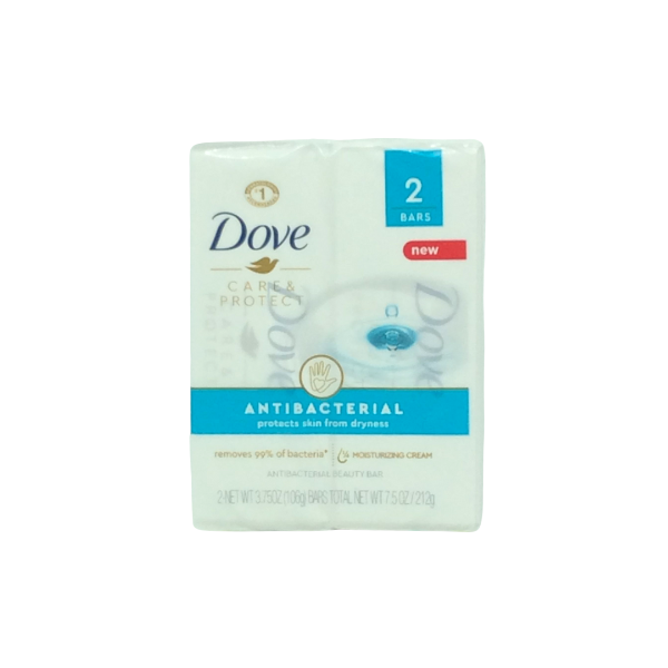 Dove B/Soap Care & Protect 106g 2pk Antibacterial