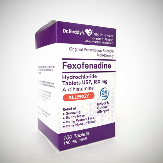 Fexofenadine Hydrochloride Tablets, 180 mg, 100 Count