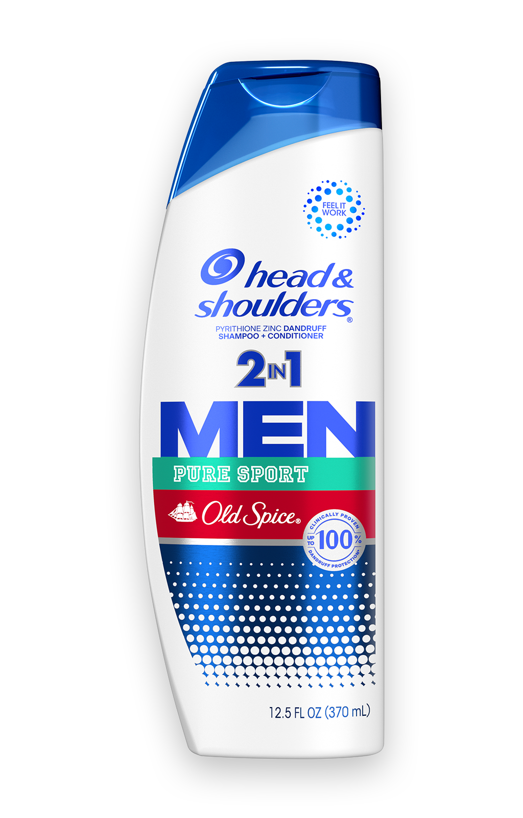 MENS OLD SPICE PURE SPORT 2 IN 1 DANDRUFF SHAMPOO AND CONDITIONER FOR DAILY USE, PARABEN FREE