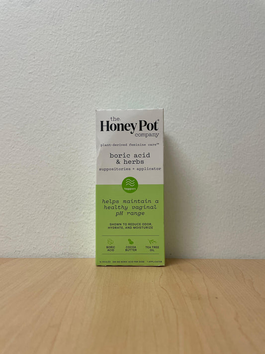 The Honey Pot Company, Boric Acid and Herbal Suppositories + Applicator, 14 ovules - 1 applicator