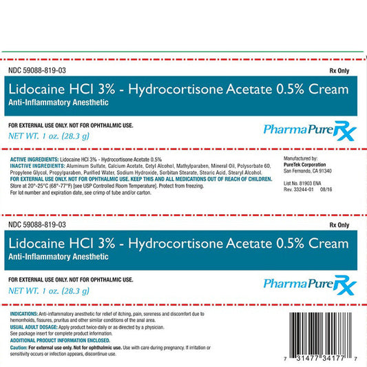 Lidocaine / Hydrocortisonegeneric Ana-Lex and Lidamantle HC
