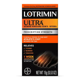 Lotrimin Ultra 1 Week Athlete's Foot Treatment Antifungal Cream, 15G Tube