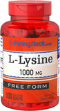 PIPING ROCK Lysine 1000mg, 100 CAPLET TABLETS, Vegetarian Formula, L-Lysine