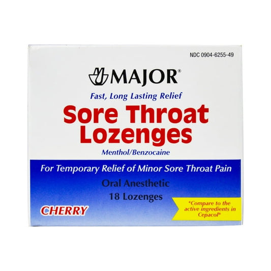 Major Cherry Sore Throat Lozenges, 18 Count