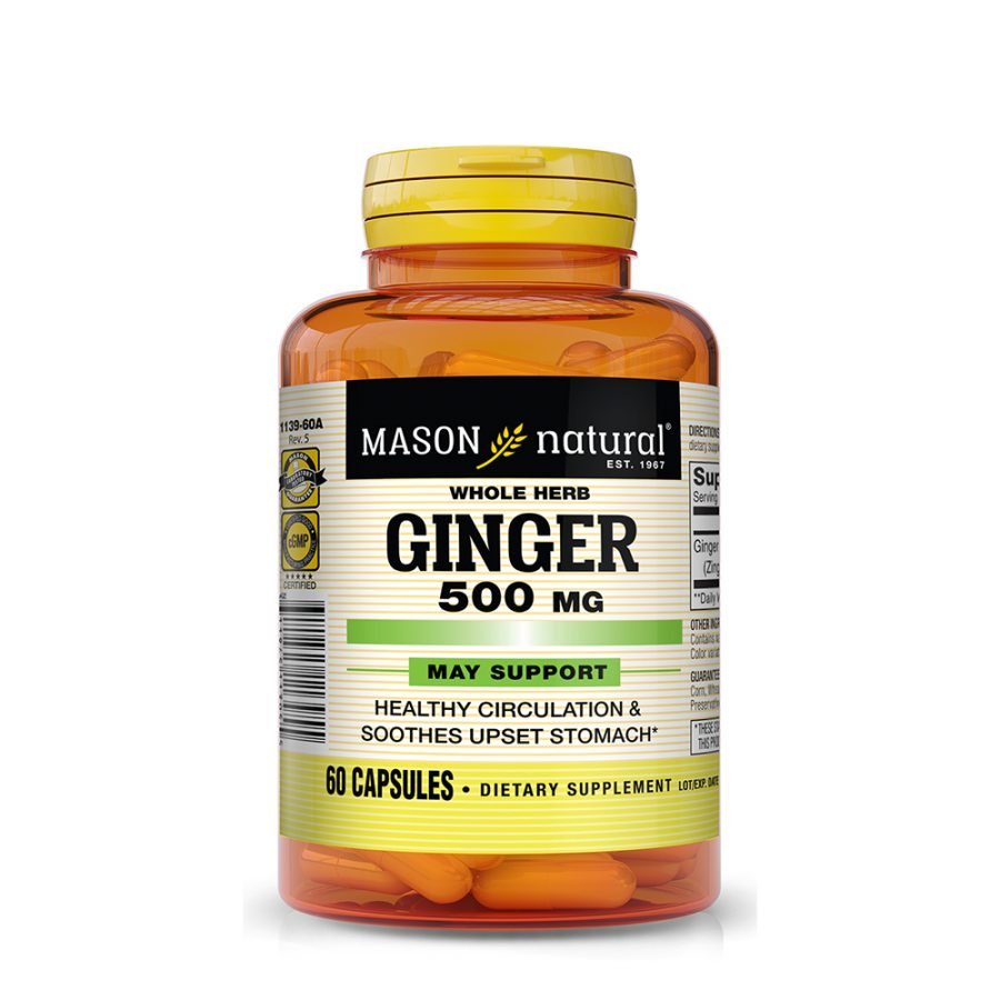 Mason Natural Ginger 500 mg Capsules ·60 Count