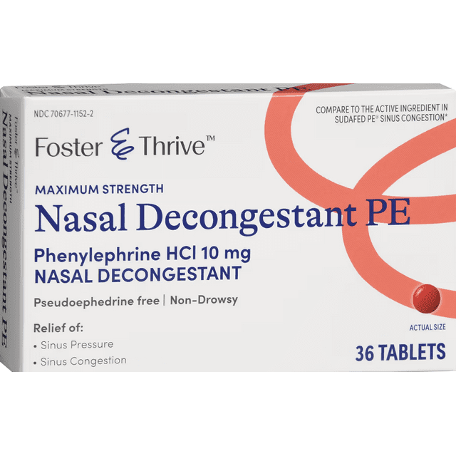 Phenylephrine HCl 10 MG 36 tablets by Foster & Thrive