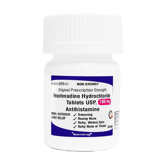 NorthStar Allergy Relief 180 mg Fexofenadine HCl Tablet, 30 per Bottle