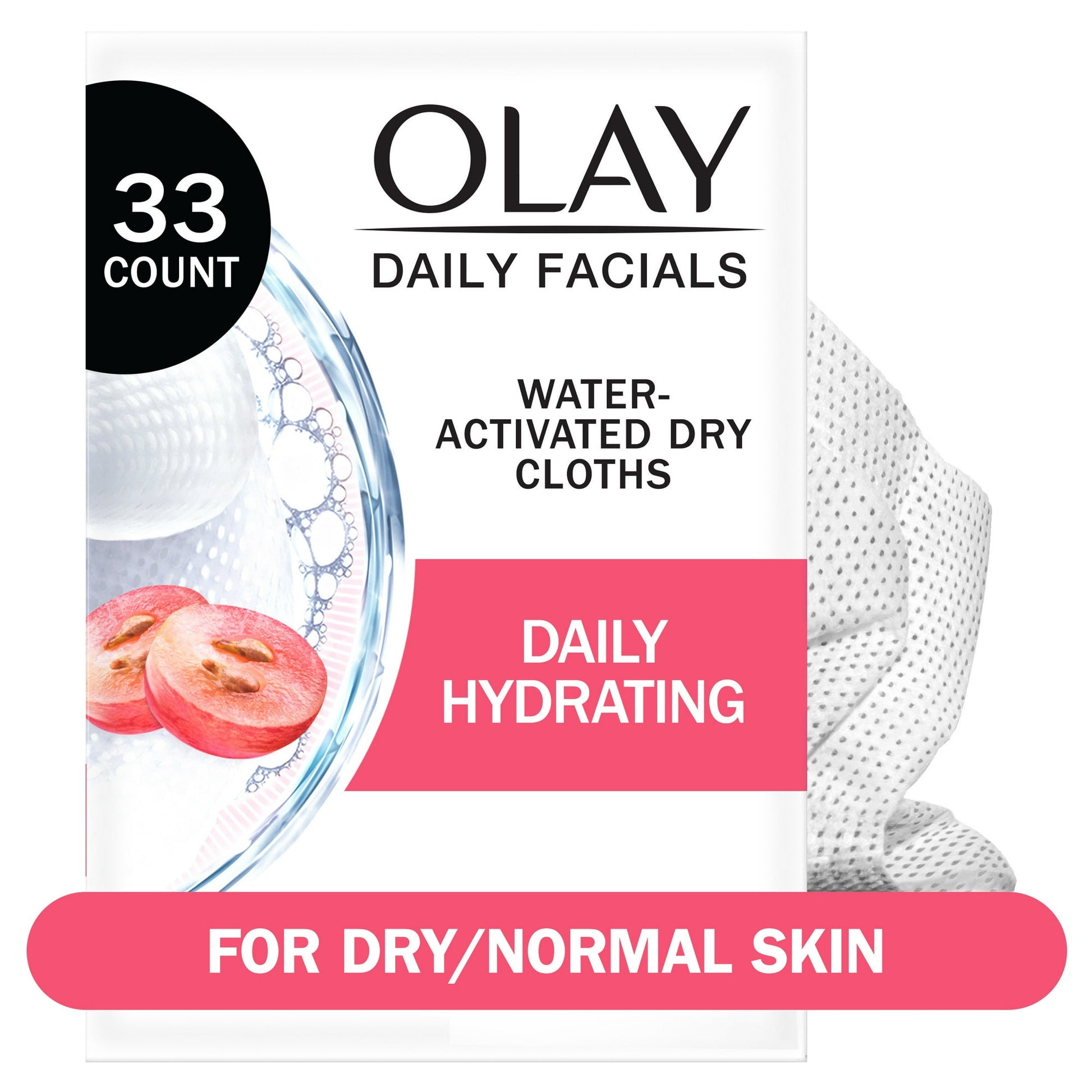 Olay Daily Facials Hydrating Cleansing Cloths, 33 Count