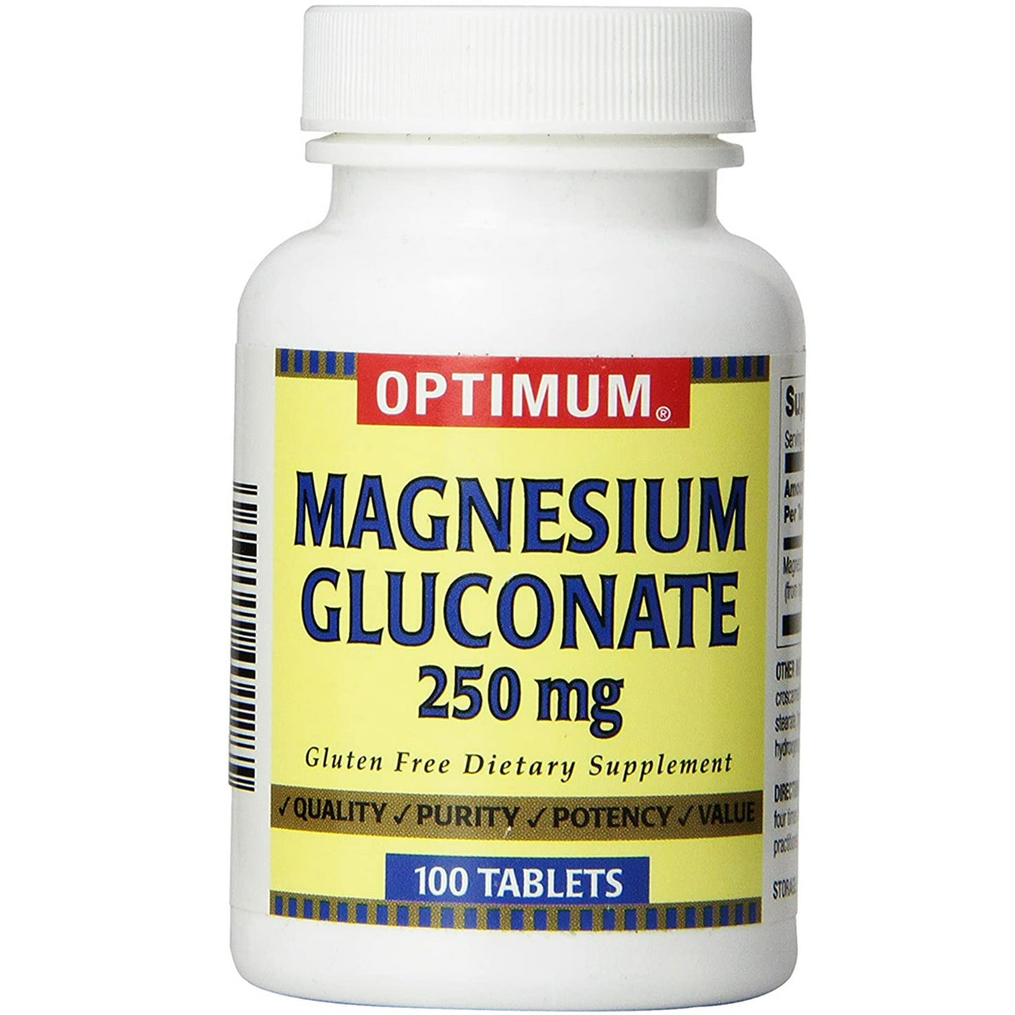 Optimum Magnesium Gluconate, 250 Mg, 100 Tablets