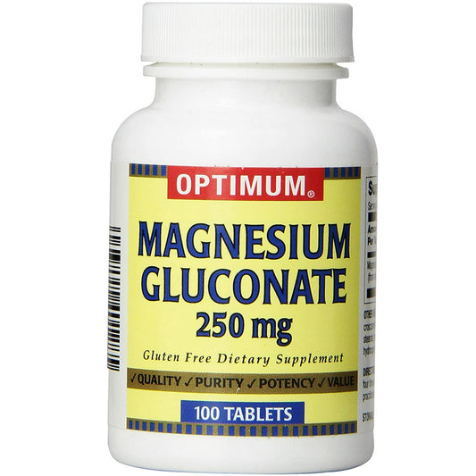 Optimum Magnesium Gluconate, 250 Mg, 100 Tablets