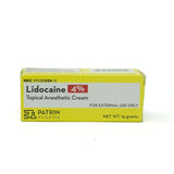 Patrin Pharma Lidocaine 4% Pain Relieving Topical Anesthetic Cream, 25g
