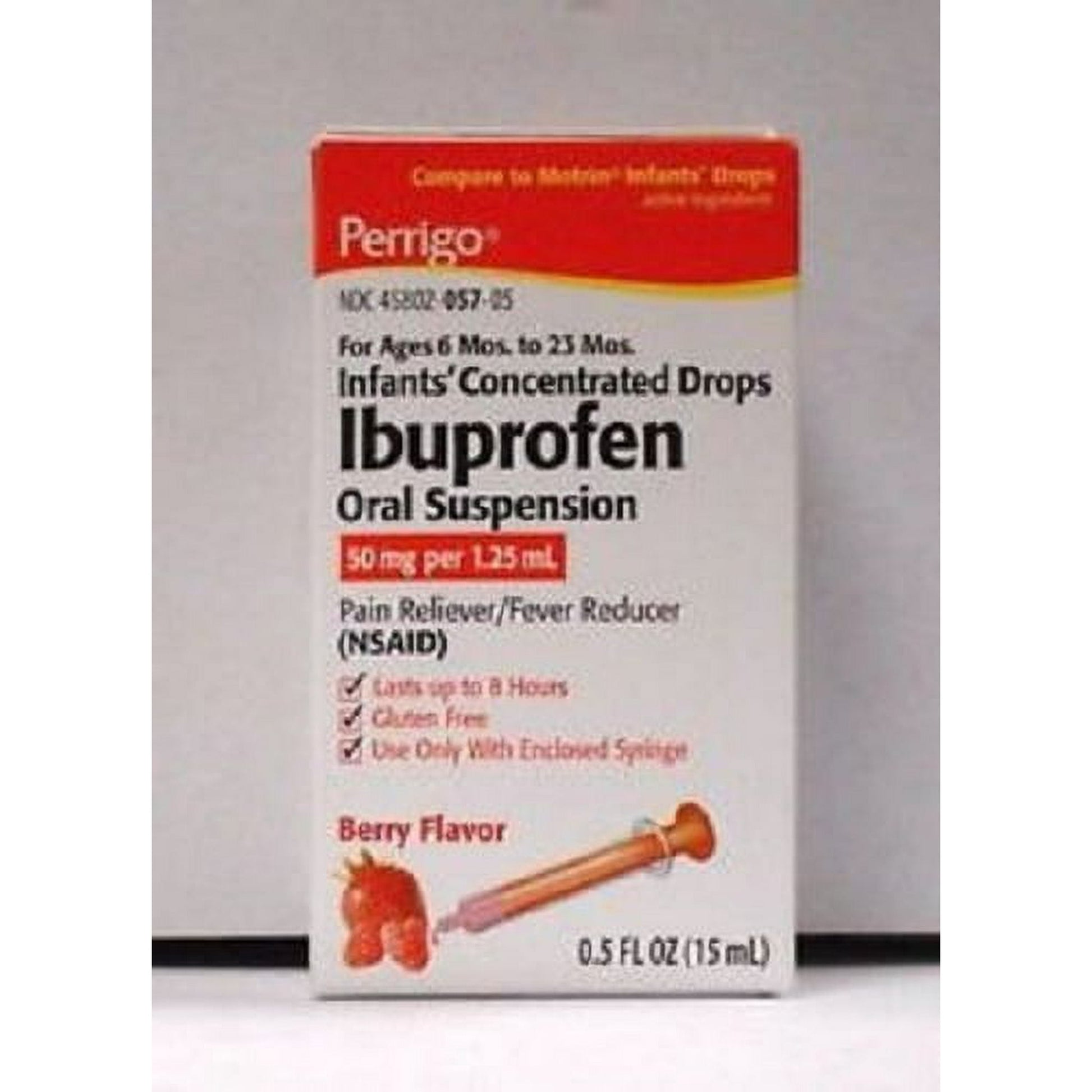 Perrigo Infant Ibuprofen Drops 50mg/1.25ml Berry 0.5oz