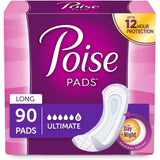 Poise Incontinence Pads, Original Design, Ultimate Absorbency, Long, 45Count 