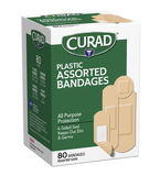 Plastic Bandages, Assorted Sizes, 80 count