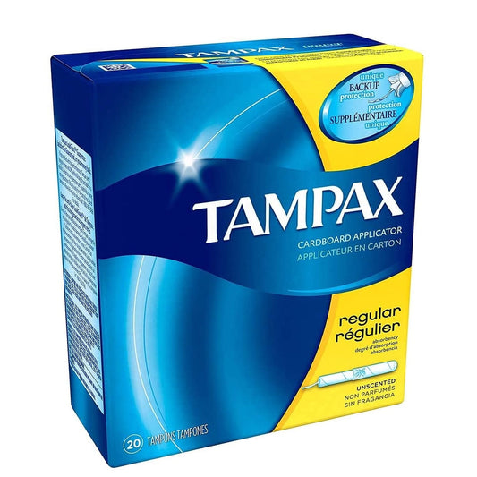 Tampax Tampons with Flushable Cardboard Applicator Regular, 20 Coun
