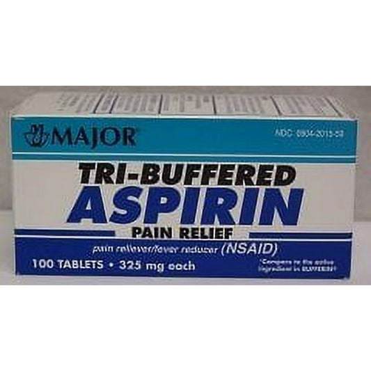 Tri-Buffered Aspirin Tablets Generic for Bufferin 325 mg 100 ea. by Major Pharmaceuticals