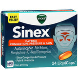 Vicks Sinex Daytime Congestion Pressure & Pain Liquidcaps, 24 ct