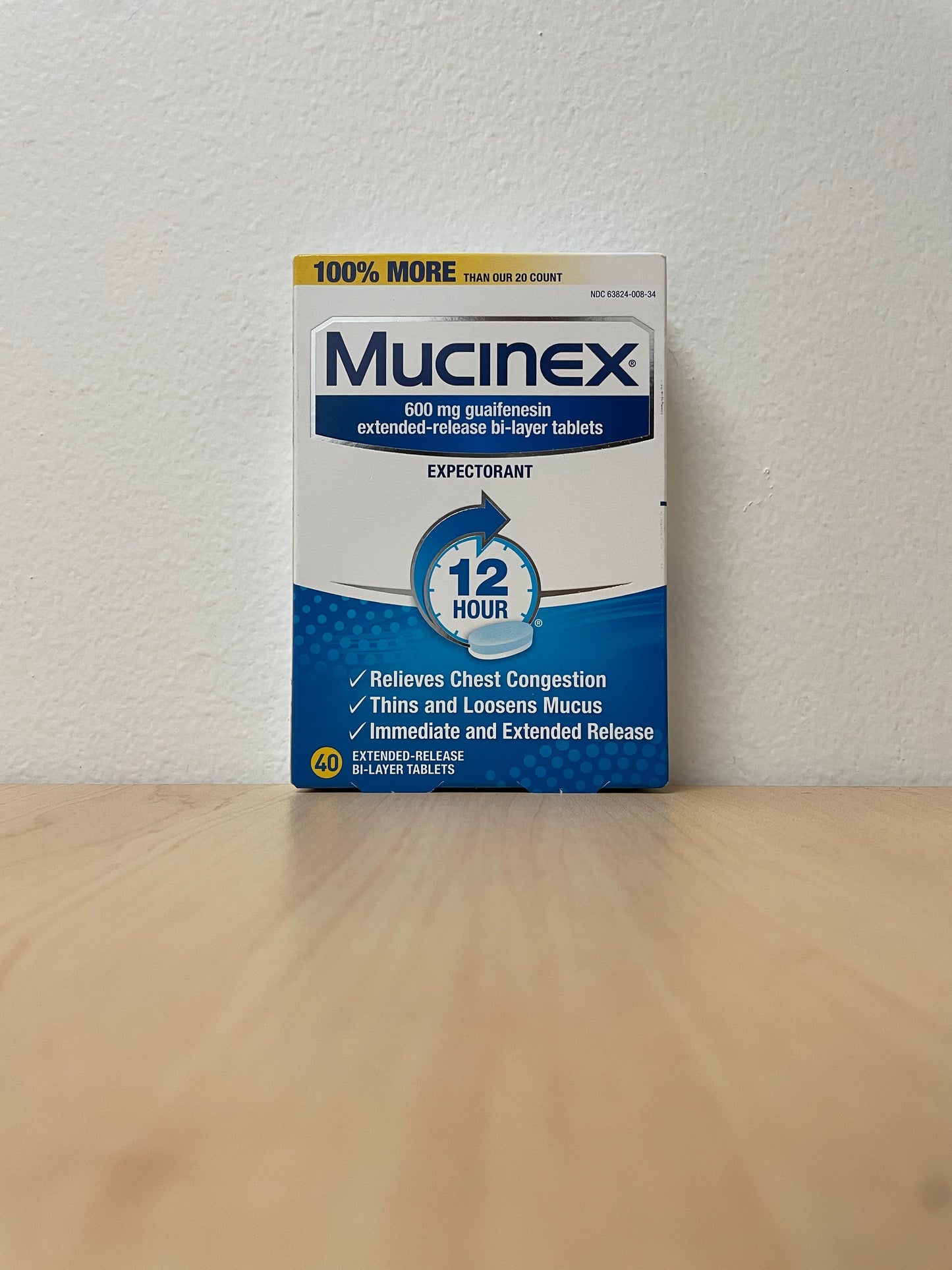 Mucinex 12 hours - Extended Release 40 tablets