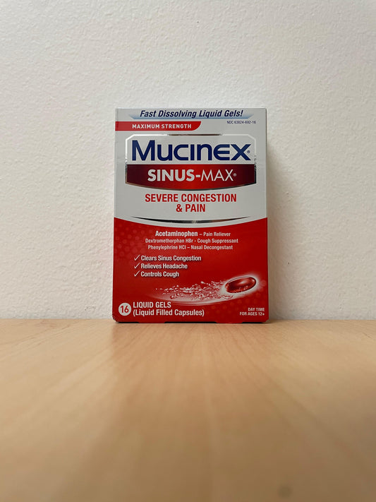 Mucinex Sinus-Max Severe Congestion and Pain, Liquid Gels, 16 ea