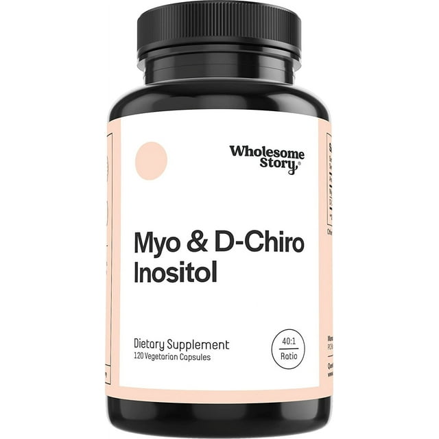 Wholesome Story Myo-Inositol & D-Chiro Inositol Capsules, Supports Healthy Hormone Levels, Menstrual Cycles, Ovarian Health, 120ct (Please be advised that sets may be missing pieces or otherwise incomplete.)