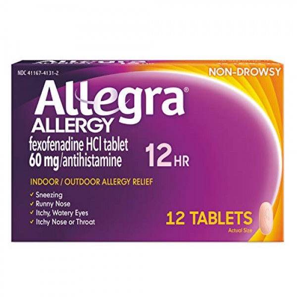 ALLEGRA ADULT 12HR NON-DROWSY ANTIHISTAMINE, 12 TABLETS