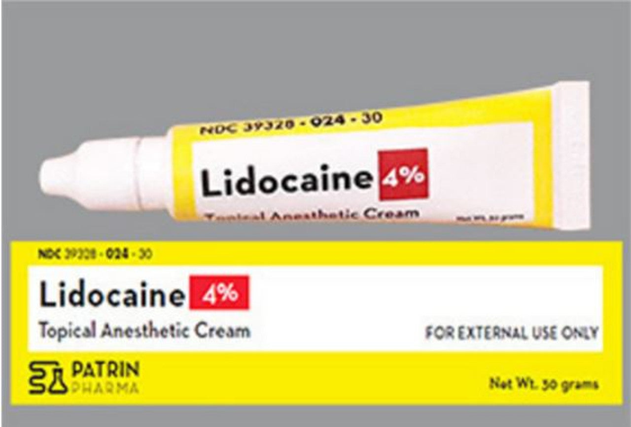 Lidocaine 4% Cream, 30gm Tube