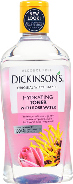 Dickinson's Toner with Rose Water, Hydrating, Original Witch Hazel, Alcohol Free