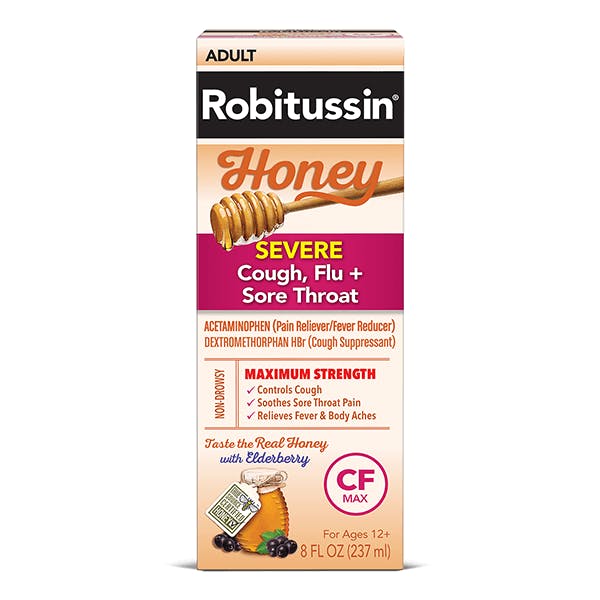 Robitussin Severe Cough, Flu, and Sore Throat Relief + Honey