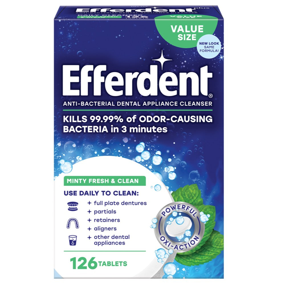 Efferdent? Plus Mint Anti-Bacterial Dental Appliance Cleanser Tablets