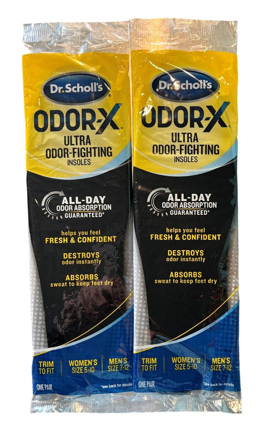 Dr Scholls Odor X Insoles for Men or Women Trim TO Fit (2 Pairs) NEW LOOK!