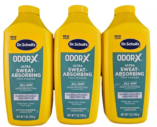 Dr. Scholls ODOR-X Foot Powder 7oz (3 Pack)
