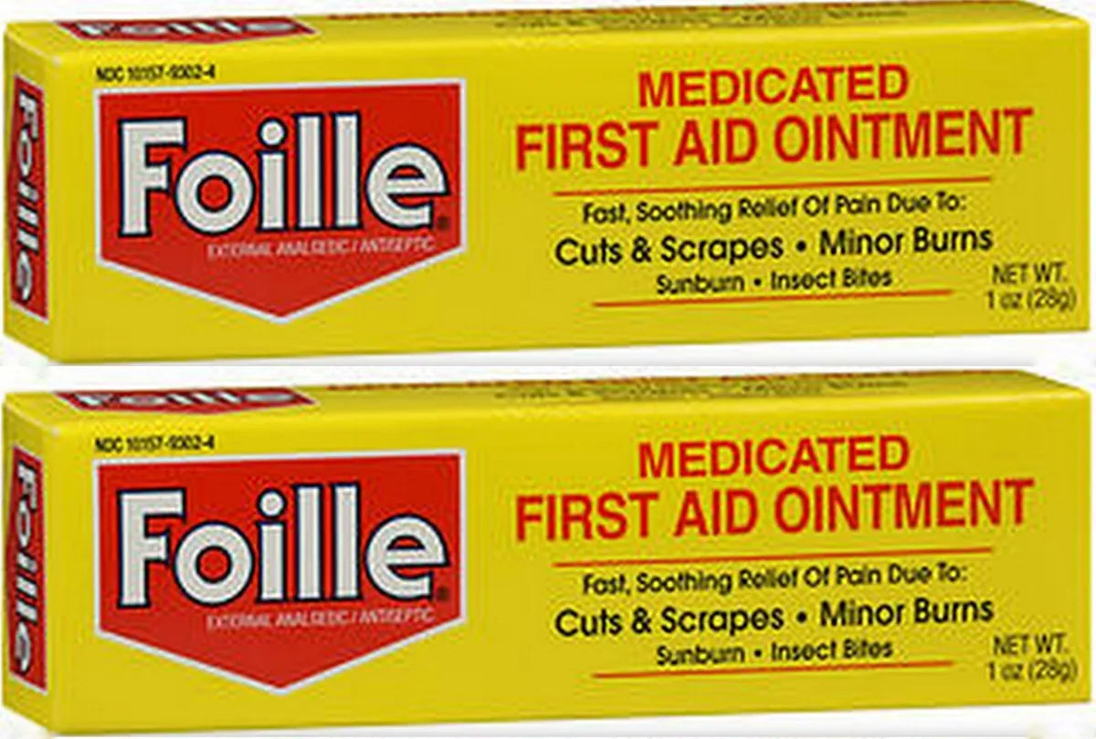 2 Pack - Foille Medicated First Aid Ointment Tube - 1.0 oz
